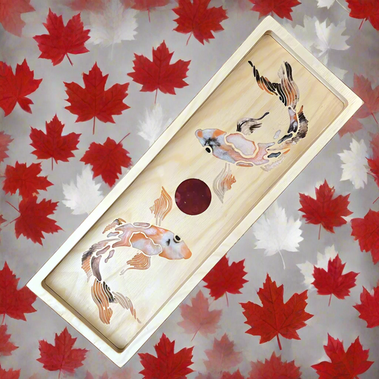 Double Koi Baltic Birch Tray