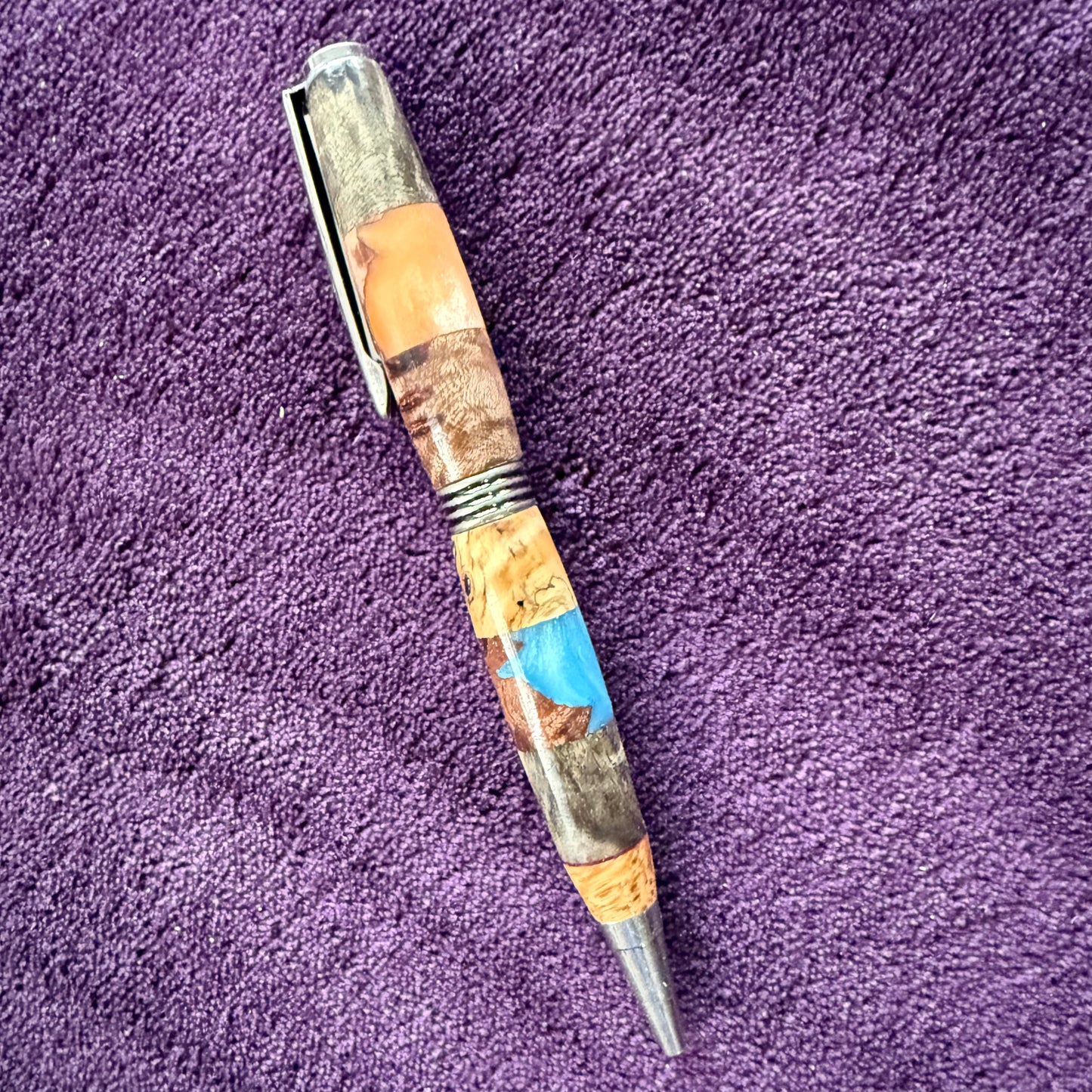 Resin and Burl Segmented Ballpoint