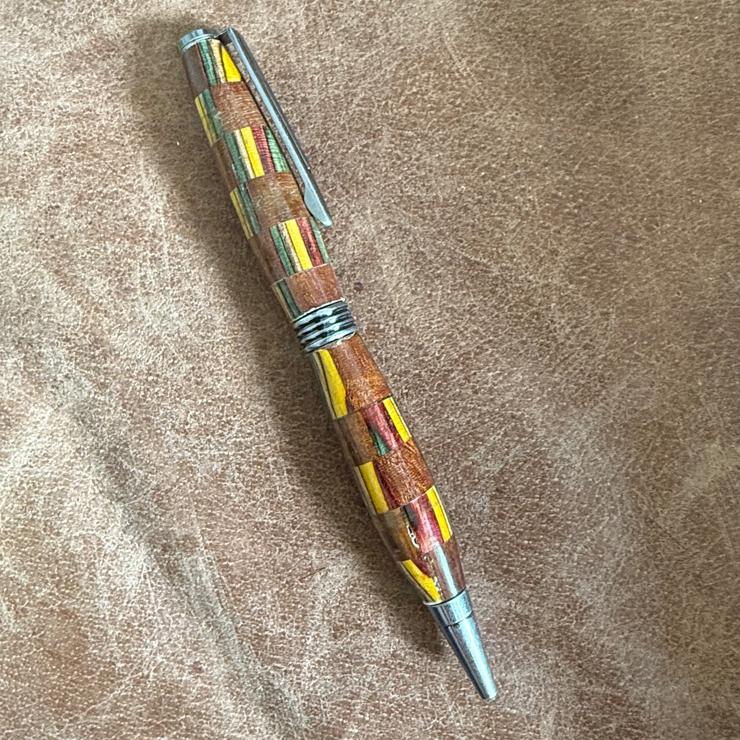 SpectraPly Checkerboard Ballpoint Pen With Pewter Hardware