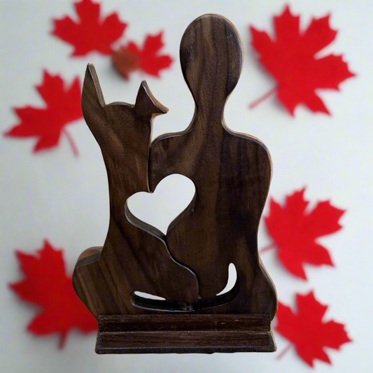 Lean on Me Walnut Sculpture