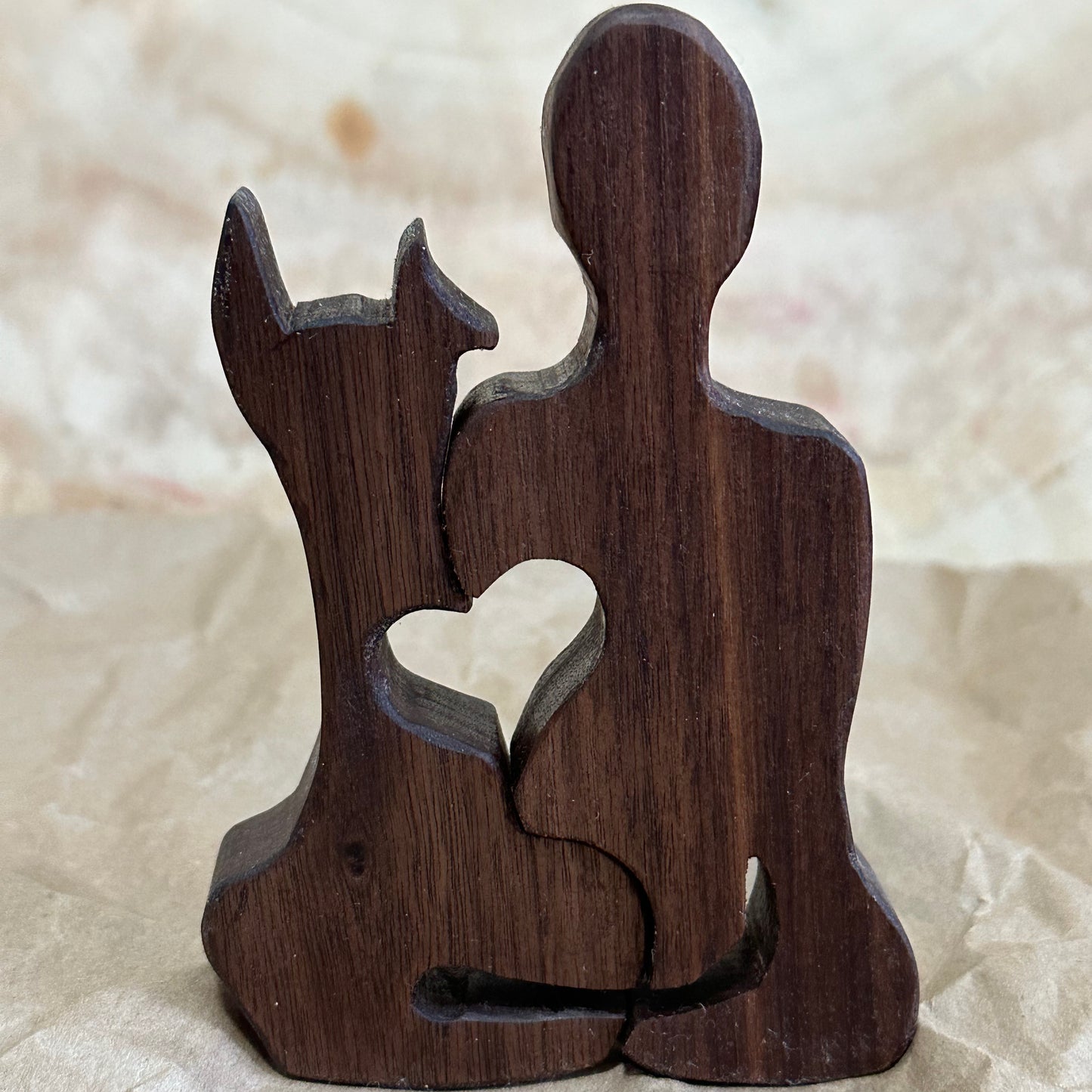 Lean on Me Walnut Sculpture small