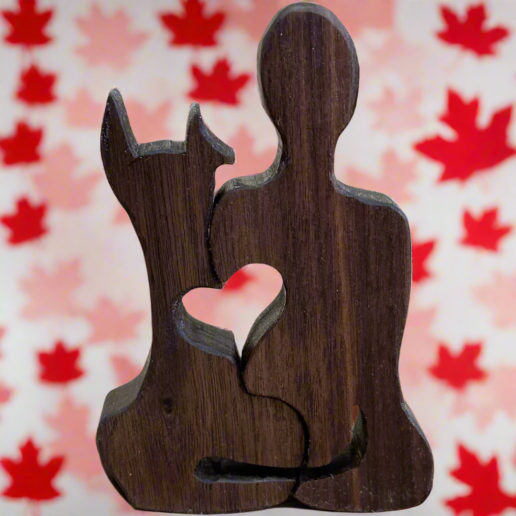 Lean on Me Walnut Sculpture small