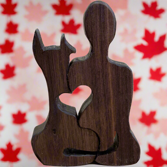 Lean on Me Walnut Sculpture small