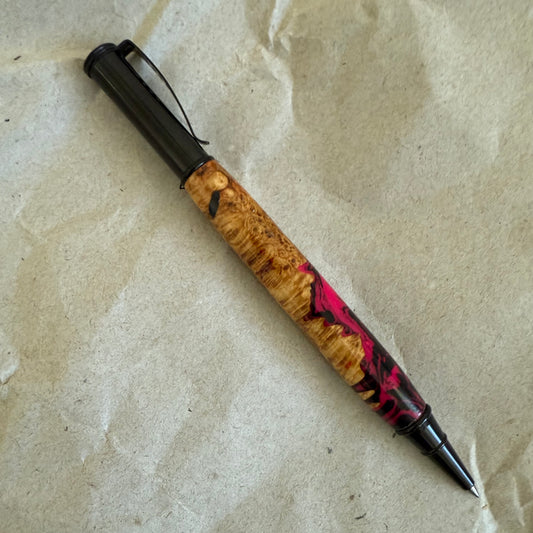 Snap Cap Resin and Burl Rollerball