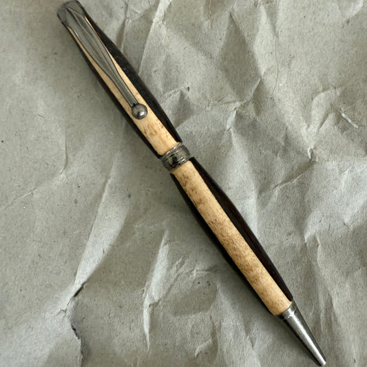 2 Tone Black Walnut and Maple Ballpoint