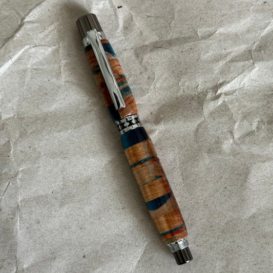 Segmented Rollerball Maple Leaf Motif Pen