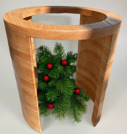 Beautiful Red Oak and White Oak single dog feeder 15.75" high