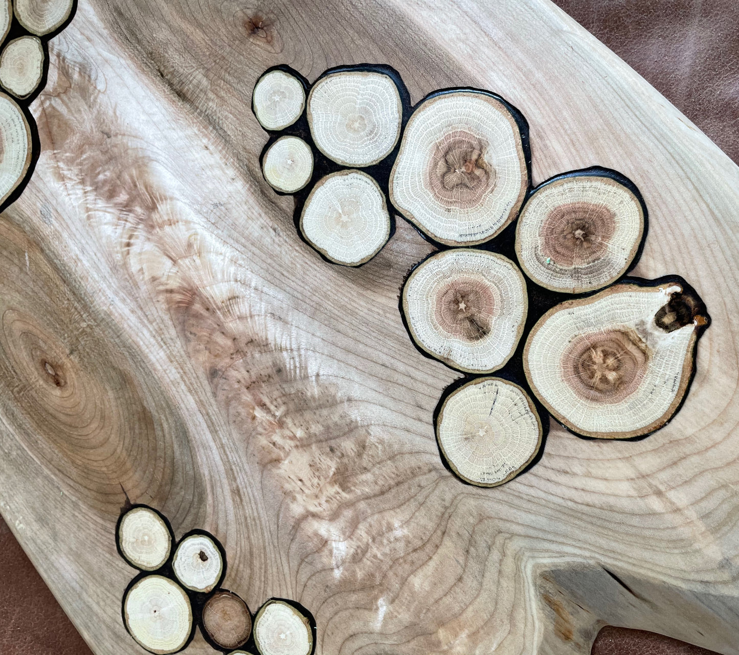 Large Maple Charcuterie Board with Wood Inlay