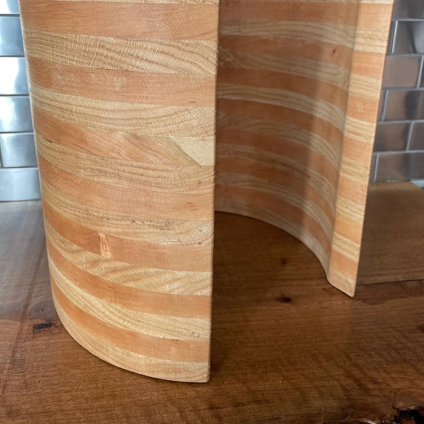 Close up of Oak and Cherry layers
