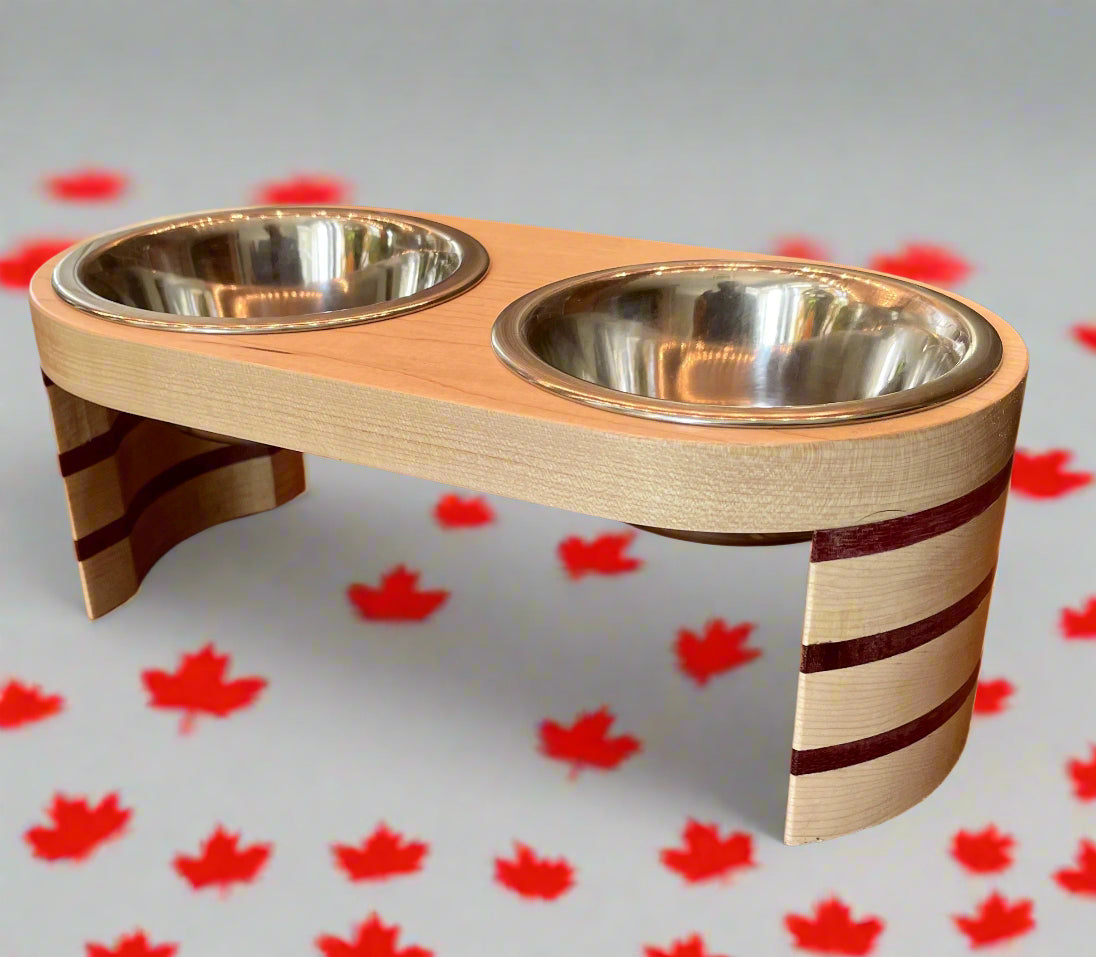 Maple and Purple Heart Small Raised Feeder