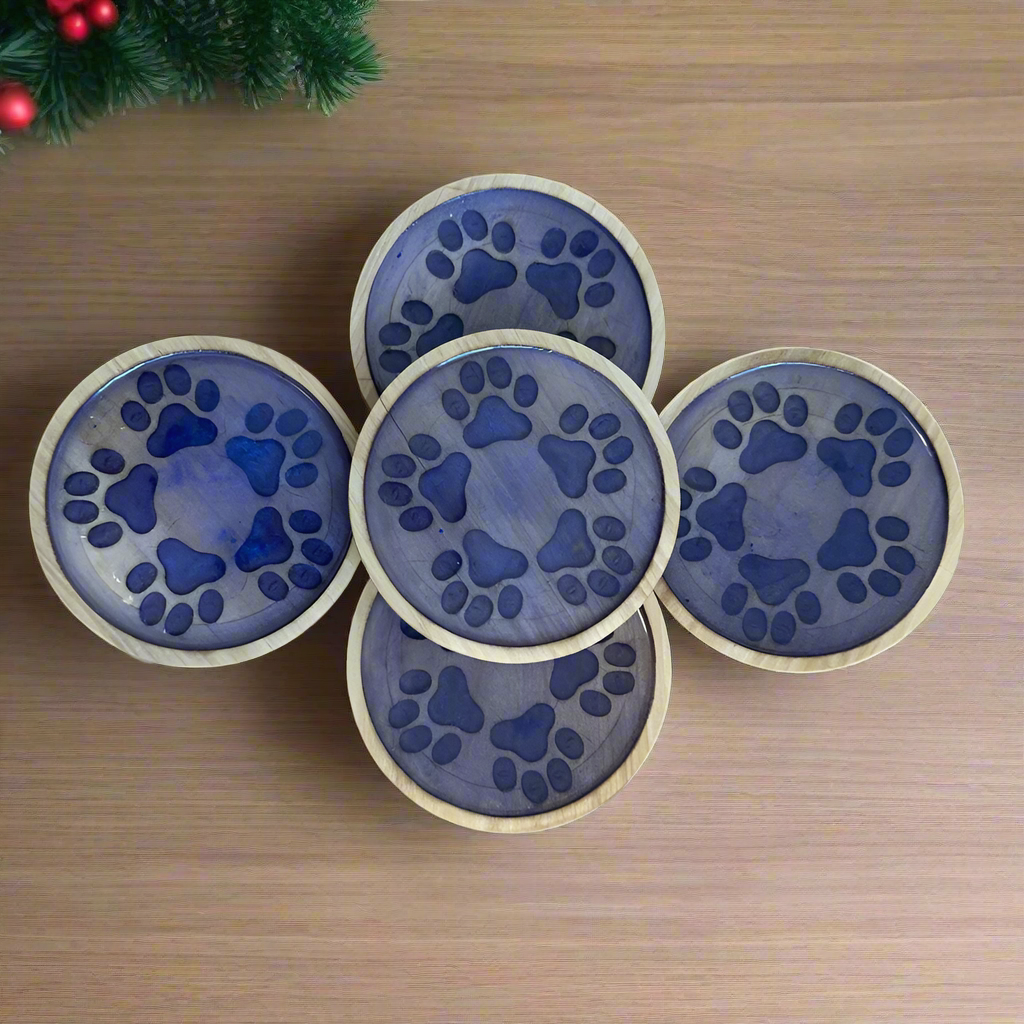 paw print motif coasters. For the animal lovers in all of us!