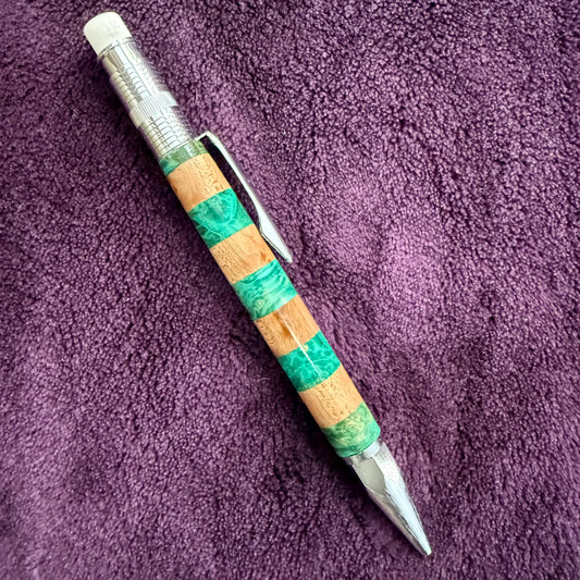 Beautiful Two Tone Maple Segmented  2mm Mechanical Pencil