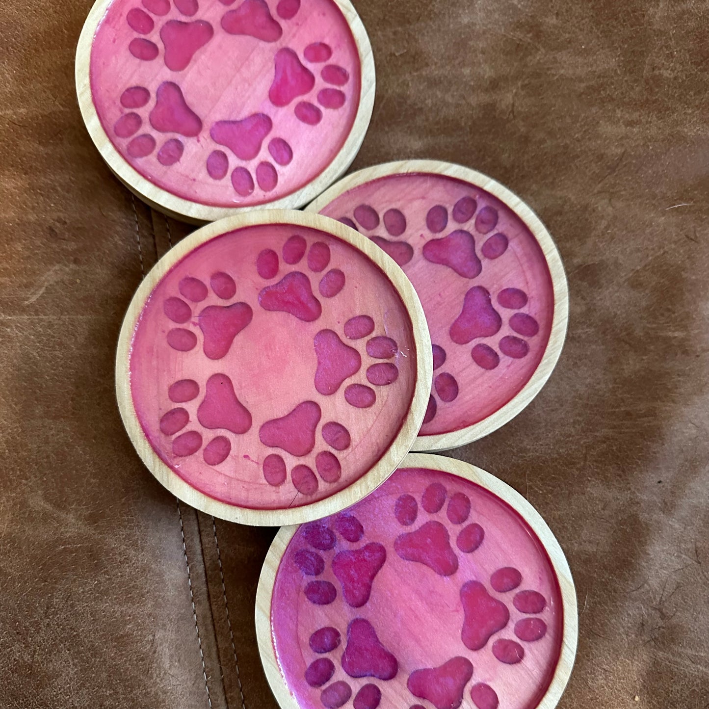 paw print motif coasters. For the animal lovers in all of us!