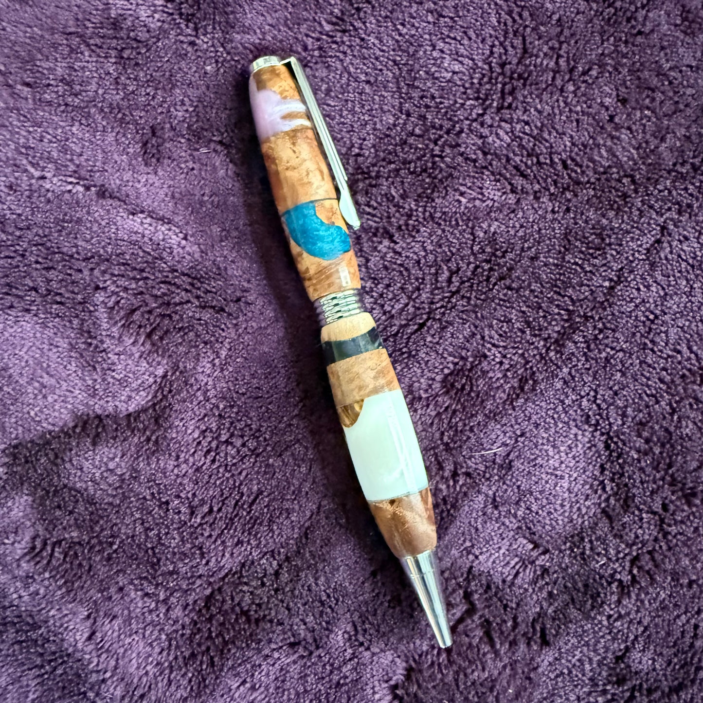 Resin and Burl Segmented Ballpoint