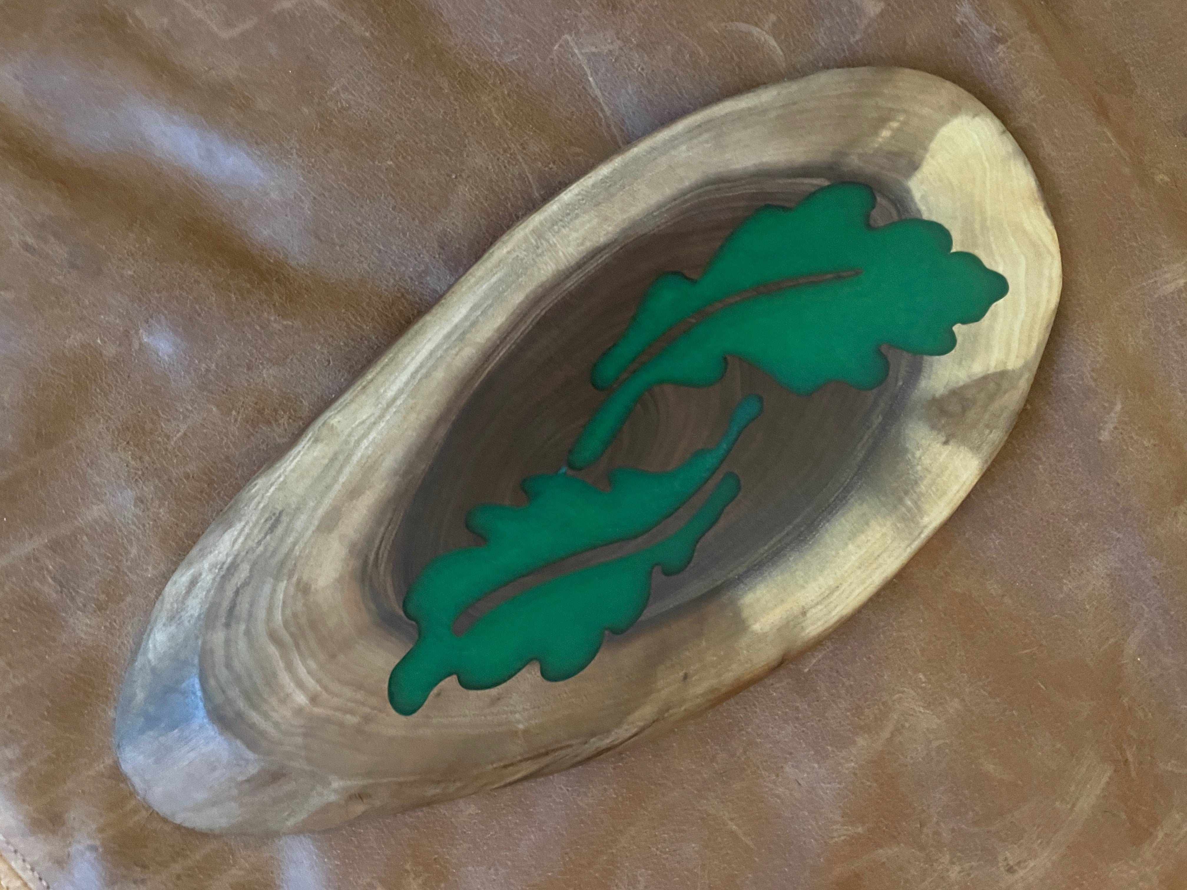 Oak Leaf wood inlay or resin